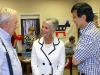 State Senator Rosalind Kurita (c) her husband, Dr. George Kurita (r) chat with hqtrs opening attendant