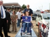 Nan and Jim Roberts christen the handicapped access ramp