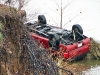 1999 Dodge Durango found upside down along the bank of the Cumberland river at Crossland Avenue and Riverside Drive. (Photo by CPD-Jim Knoll)