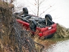 1999 Dodge Durango found upside down along the bank of the Cumberland river at Crossland Avenue and Riverside Drive. (Photo by CPD-Jim Knoll)