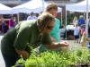 Ward 2 City Councilwoman Deanna McLaughlin looks at herbs as her daughter watches