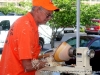 The Tuckessee Woodturners carving a wood bowl