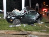 A 2002 VW Jetta crashed into a pole on the lot of Kentucky Fried Chicken on North Second Street early Sunday Morning. (Photo by CPD)