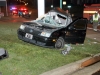 A 2002 VW Jetta crashed into a pole on the lot of Kentucky Fried Chicken on North Second Street early Sunday Morning. (Photo by CPD)