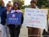 Cindy Pitts stands with Obama supporters