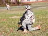 Spc. Anthony Euganeo, a rifleman with Company D, 1st Battalion, 502nd Infantry Regiment, 2nd Brigade Combat Team, 101st Airborne Division (Air Assault) pulls security during a patrol to a key leadership engagement during Strike Blitz training at Fort Campbell, Dec. 1st, 2011. Strike Blitz trains Soldiers on the real-life combat situations they can expect to see on deployment.