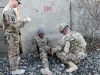 Sgt. Jose Peneloza, a field artillery automated tactical data systems specialist assigned to 3rd Battalion, 320th Field Artillery Regiment, 3rd Brigade Combat Team “Rakkasans,” 101st Airborne Division (Air Assault), conducts first aid on a simulated casualty during the brigade noncommissioned officer and Soldier of the quarter competition on Forward Operating Base Salerno, Afghanistan, Feb. 15, 2013. Competitors were timed on performing a five mile road march as well as complete five stations throughout the competition. (U.S. Army photo by Spc. Brian Smith-Dutton, Task Force 3/101 Public Affairs)