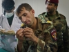 Just after undergoing an extraction, a soldier with the ANA’s 2nd Commando Khandak, 203rd Corps, takes a look the tooth that was taken out, during a basic dental class on at forward operating base Thunder, Afghanistan, July 22. (U.S. Army photo by Sgt. Justin A. Moeller, 4th Brigade Combat Team Public Affairs)