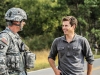 FORT CAMPBELL, KY – Maj. Gen. James C. McConville, commanding general of the 101st Airborne Division (Air Assault) and Fort Campbell, Ky., shares a laugh with Tanner Foust, stunt driver and the host of Top Gear, during a break in shooting while filming an episode for the History Channel show at a Fort Campbell training area, Sept. 26. Foust challenged being captured by the 101st and its assets during a 