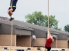 Soldiers assigned to Company C, 3rd Battalion, 187th Infantry Regiment, 3rd Brigade Combat Team “Rakkasans,” 101st Airborne Division (Air Assault), and members of the Fox Sports 1 team race up the ropes during a physical fitness session at Fort Campbell, Ky., Aug. 12, 2013.(U.S. Army Spc. Brian Smith-Dutton 3BCT Public Affairs)