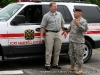 The Garrison Commander Colonel  Frederick W. Swope is briefed