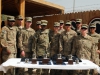 Task Force Lifeliners stand together during the 101st Special Troops Battalion Iron Dawg competition award ceremony, Sept. 28, 2013, at Bagram Air Field, Parwan province, Afghanistan. The purpose of this competition is to promote espirit de corps within the Task Force Lifeliner units. (U.S. Army photo by Sgt. Sinthia Rosario, Task Force Lifeliner Public Affairs)