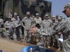 Maj. Hank Coleman, right, the operations officer for the 101st Sustainment Brigade's Task Force Lifeliner, the logistical element for Joint Forces Command – United Assistance in Liberia, host a rehearsal of concept drill for upcoming port operations, Feb. 7, 2015, in Buchanan, Liberia. (Sgt. 1st Class Mary Rose Mittlesteadt, 101st Sustainment Brigade Public Affairs)