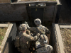 A team of Soldiers with “Attack” Company, 2nd Battalion, 502nd Infantry Regiment, 2nd Brigade Combat Team, 101st Airborne Division (Air Assault), prepare to pie a corner in a trench during a combined arms maneuver live fire exercise 23 Oct, on Range 55 at Fort Campbell, Kentucky. The Soldiers were tasked with clearing the trench to allow freedom of maneuver for the entire company to get in there and seize the foothold. (U.S. Army photo by Sgt. Samantha Stoffregen, 101st Airborne Division (Air Assault) Public Affairs)