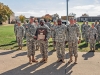 Maj. Gen. John R. “Jack” O’Connor, commanding general of Forces Command logistics, the Strike Brigade’s Staff Sgt. Terrilski Davis, a team leader with Headquarters and Headquarters Company, 526th Brigade Support Battalion, 2nd Brigade Combat Team, 101st Airborne Division (Air Assault), Sgt. 1st Class John Youngblood, the Strike Dining Facility manager and Lt. Col. Townley Hedrick, Strike’s deputy commanding officer, pose for a picture during a presentation ceremony for the Forces Command Level 45th Annual Phillip A. Connelly Award, held outside of the Strike Dining Facility, Oct. 24. (U.S. Army photo by Sgt. Keith Rogers, 2nd BCT PAO UPAR, 101st Abn. Div.)