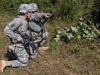 Sgt. Kyle Mays, an infantryman team leader assigned to Company C, 3rd Battalion, 187th Infantry Regiment, 3rd Brigade Combat Team \"Rakkasans,\" 101st Airborne Division (Air Assault), points out direction of enemy contact during a fire team exercise at Fort Campbell, Ky., Sept. 24, 2013. The team exercise was one event that soldiers had to complete during a three-day field training exercise, designed to strengthen the battalion\'s fire teams. (Spc. Brian Smith-Dutton 3/101 Public Affairs)