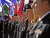 Guidon bearers with the 4th Brigade Combat Team, 101st Airborne Division (Air Assault), stand at attention during a ceremony held at their headquarters at Fort Campbell, Ky. The ceremony was held to induct new members in to the historic 506th Infantry Regiment. (U.S. Army photo by Sgt. Justin A. Moeller, 4th Brigade Combat Team Public Affairs)