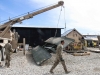 Soldiers assigned to Company E, 1st Battalion, 187th Infantry Regiment, 3rd Brigade Combat Team \"Rakkasans,” 101st Airborne Division (Air Assault), work to move a collapsible bridge system in preparation for transport on Forward Operating Base Gardez, Afghanistan, Jan. 24, 2013. The bridge system may be requested at any time and Soldiers are required to have it mission ready at a moment’s notice. (Spc. Brian Smith-Dutton/U.S. Army)