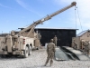 Soldiers assigned to Company E, 1st Battalion, 187th Infantry Regiment, 3rd Brigade Combat Team \"Rakkasans,” 101st Airborne Division (Air Assault), work to move a collapsible bridge system in preparation for transport on Forward Operating Base Gardez, Afghanistan, Jan. 24, 2013. The bridge system may be requested at any time and Soldiers are required to have it mission ready at a moment’s notice. (Spc. Brian Smith-Dutton/U.S. Army)