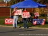 City Councilman James Lewis campaigns outside Hazelwood Elementary School
