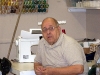 Bob Nell waits patiently for Ramona to complete her sign in