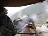 U.S. Army Pfc. Andrew L. Hefner of Conover, N.C., a gunner with Company A, 2nd Battalion, 327th Infantry Regiment, Task Force No Slack, test fires a .50 caliber machine gun at Observation Post Coleman. The post is a historical fort that provides over watch for Combat Outpost Monti in eastern Afghanistan’s Kunar Province. (Photo by U.S. Army Staff Sgt. Gary A. Witte, 300th Mobile Public Affairs Detachment)