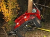 Jeep Wrangler goes over an embankment on the 41A Bypass and crashes into a utility pole sending four teenagers to the hospital. (Photo by CPD-Jim Knoll)