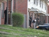 Clarksville Police Officers surround an apartment on Ladd Street were robbery suspect Justin Horstead was hiding out.