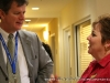 Grand Opening attendee speaks with a representative of Choice Hotels
