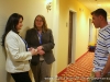 A attendee speaks with Mainstay Suites staff