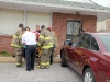 Emergency workers placing the victim on a stretcher. (Photo by CPD Jim Knoll)