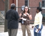 Wanda and Terry McMoore chat with a Kim McMillan wellwisher        