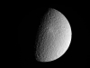 NASA\'s Cassini spacecraft took this raw, unprocessed image of Saturn\'s moon Rhea on March 10th, 2012. The camera was pointing toward Rhea at approximately 26,019 miles (41,873 kilometers) away. (Image credit: NASA/JPL-Caltech/SSI)