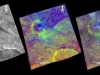 Aquilia Area in Color - These composite images from the framing camera aboard NASA\'s Dawn spacecraft show three views of a terrain with ridges and grooves near Aquilia crater in the southern hemisphere of the giant asteroid Vesta. (Image credit: NASA/JPL-Caltech/UCLA/MPS/DLR/IDA)