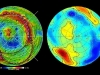 Shape and Gravity of Vesta\'s South Pole - This set of images from NASA\'s Dawn mission shows topography of the southern hemisphere of the giant asteroid Vesta and a map of Vesta\'s gravity variations that have been adjusted to account for Vesta\'s shape. (Image credit: NASA/JPL-Caltech/UCLA/MPS/DLR/IDA)