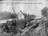 A Derrick arrangement is in the pit during the construction of Lock 4 Oct. 26, 1894 on the Cumberland River in Tennessee. The lock and dam were constructed to establish a navigation channel. The lock and dam were replaced by today's modern system of dams. (USACE Photo)