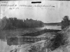 This is a coffer dam looking downstream on the Cumberland River in Ashland City, Tenn., Aug. 31, 1891. The U.S. Army Corps of Engineers Nashville District built Lock and Dam 2 at this location to establish a navigation channel. The structure was later replaced by today's modern dams. (USACE Photo)