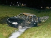 A 1999 Honda caught fire after one pot meth lab bottle explodes inside the vehicle on Martin Luther King Parkway Thursday, August 11th. (Photo by Sgt Vince Lewis)