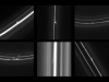 Classic Trails or Mini-Jets: This set of six images obtained by NASA\'s Cassini spacecraft shows trails that were dragged out from Saturn\'s F ring by objects about a half mile (1 kilometer) in diameter. (Image credit: NASA/JPL-Caltech/SSI/QMUL)r