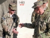  Command Sgt. Maj. Eric Crabtree, Command Sgt. Maj., 3rd Brigade Combat Team “Rakkasans,” 101st Airborne Division (Air Assault), visits Soldiers of Headquarters Company, 1st Battalion, 187th Infantry Regiment, at Forward Operating Base Gardez to ensure the morale and welfare of his Brigade’s Soldiers during the holiday season, Dec. 25, 2012. Command Sgt. Maj. Crabtree, along with the Commander of the 3rd BCT, Col. R.J. Lillibridge, visited four different Combat Outposts and FOBs on Christmas in hopes to help boost morale during their combat tour in support of Operation Endsuring Freedom. (U.S. Army photo by Sgt. 1st Class Abram Pinnington, TF 3/101 Public Affairs) 