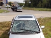 A three vehicle collision on the 76 Connector.