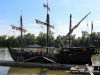 The Niña and Pinta are docked at Clarksville's McGregor Park