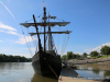 The Niña and Pinta are docked at Clarksville's McGregor Park