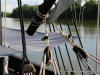 The Niña and Pinta are docked at Clarksville's McGregor Park