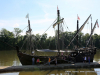 The Niña and Pinta are docked at Clarksville's McGregor Park