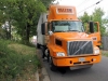 Transformer falls through roof of Tractor Trailer when utility pole is hit. (Photo by CPD-Jim Knoll)