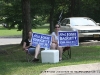 Supporters promoting their candidates at Cumberland Presbyterian Church (District 21) on Golf Club Lane