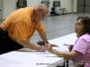 Anthony Davis  from the Montgomery County EMS service voting at Cumberland Presbyterian Church (District 21)