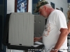 A voter placing his vote at Sango School (District 3B)