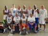 The soldiers of 2nd Brigade Combat Team, 101st Airborne Division (Air Assault), that make up the Strike Brigade’s Week of the Eagles basketball team, pose for a team photo prior to the championship game against 3rd Battalion, 5th Special Forces Group on Aug. 15. The basketball competition was held at Fort Campbell’s Lozada Gym. The Strike Brigade team put forth their best effort and ended up with a silver medal for second place. (U.S. Army photo by Spc. Paul Russ, 2nd BCT PAO, 101st ABN. DIV.)